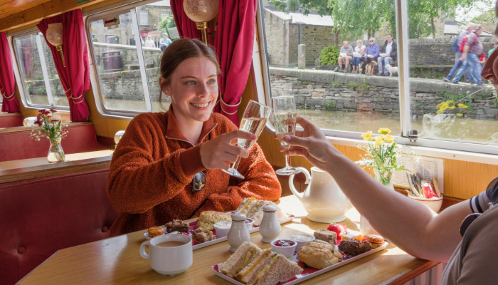 Shop & Sail Oswaldtwistle Mill and Skipton Canal Cruise with Afternoon Tea
